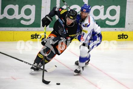 EBEL. Eishockey Bundesliga. VSV gegen Dornbirn Bulldogs. Kevin Schmidt,   (VSV), Juhani Timo Tapio Tamminen (Dornbirn). Villach, am 31.1.2020.
Foto: Kuess
www.qspictures.net
---
pressefotos, pressefotografie, kuess, qs, qspictures, sport, bild, bilder, bilddatenbank