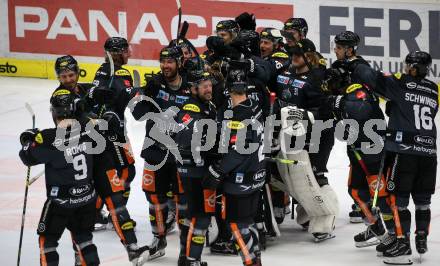 EBEL. Eishockey Bundesliga. VSV gegen Dornbirn Bulldogs.  Jubel (Dornbirn). Villach, am 31.1.2020.
Foto: Kuess
www.qspictures.net
---
pressefotos, pressefotografie, kuess, qs, qspictures, sport, bild, bilder, bilddatenbank