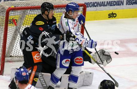 EBEL. Eishockey Bundesliga. VSV gegen Dornbirn Bulldogs. Benjamin Lanzinger,   (VSV), Sam Antonitsch (Dornbirn). Villach, am 31.1.2020.
Foto: Kuess
www.qspictures.net
---
pressefotos, pressefotografie, kuess, qs, qspictures, sport, bild, bilder, bilddatenbank