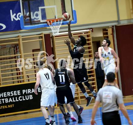 Basketball Zweite Liga 2019/2020. Grunddurchgang 20. Runde. Woerthersee Piraten gegen Raiders Tirol. Christof Gspandl, Daniel Gspandl (Piraten), John Franklyn Gardiner, Mansata Cisse (Tirol). Klagenfurt, am 1.2.2020.
Foto: Kuess
www.qspictures.net

---
pressefotos, pressefotografie, kuess, qs, qspictures, sport, bild, bilder, bilddatenbank