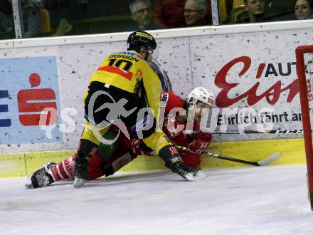 EBEL. Eishockey Bundesliga. KAC gegen	spusu Vienna Capitals. Ganahl Manuel (KAC),  Dorion Marc-Andre (Vienna Capitals). Klagenfurt, am 2.2.2020.
Foto: Kuess
www.qspictures.net

---
pressefotos, pressefotografie, kuess, qs, qspictures, sport, bild, bilder, bilddatenbank