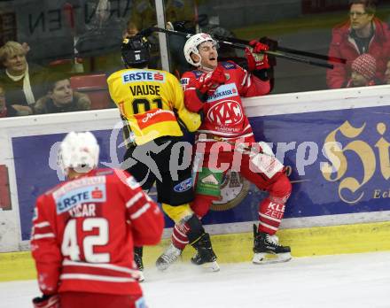 EBEL. Eishockey Bundesliga. KAC gegen	spusu Vienna Capitals. Neal Matthew (KAC),  Holzapfel Riley (Vienna Capitals). Klagenfurt, am 2.2.2020.
Foto: Kuess
www.qspictures.net

---
pressefotos, pressefotografie, kuess, qs, qspictures, sport, bild, bilder, bilddatenbank