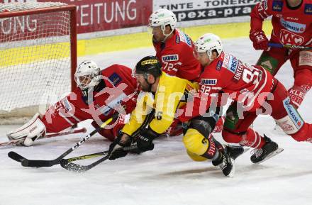EBEL. Eishockey Bundesliga. KAC gegen	spusu Vienna Capitals. David Madlener, Clemens Unterweger, Siim Liivik, (KAC), Rafael Rotter   (Vienna Capitals). Klagenfurt, am 2.2.2020.
Foto: Kuess
www.qspictures.net

---
pressefotos, pressefotografie, kuess, qs, qspictures, sport, bild, bilder, bilddatenbank