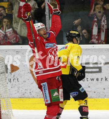EBEL. Eishockey Bundesliga. KAC gegen	spusu Vienna Capitals.  Torjubel Thomas Hundertpfund (KAC). Klagenfurt, am 2.2.2020.
Foto: Kuess
www.qspictures.net

---
pressefotos, pressefotografie, kuess, qs, qspictures, sport, bild, bilder, bilddatenbank