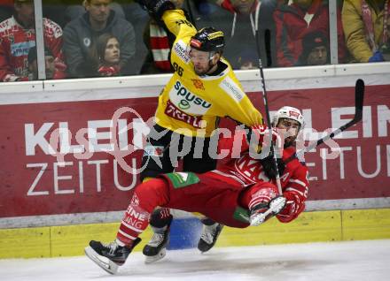 EBEL. Eishockey Bundesliga. KAC gegen	spusu Vienna Capitals. Martin Schumnig, (KAC), Nikolaus Hartl   (Vienna Capitals). Klagenfurt, am 2.2.2020.
Foto: Kuess
www.qspictures.net

---
pressefotos, pressefotografie, kuess, qs, qspictures, sport, bild, bilder, bilddatenbank