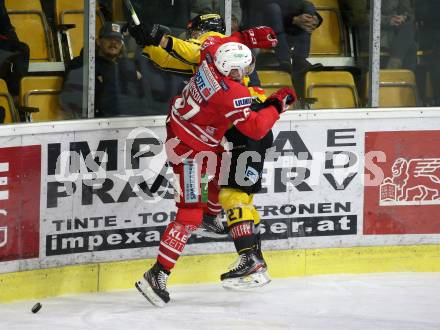 EBEL. Eishockey Bundesliga. KAC gegen	spusu Vienna Capitals.  Petter Hansson, (KAC), Ty Loney   (Vienna Capitals). Klagenfurt, am 2.2.2020.
Foto: Kuess
www.qspictures.net

---
pressefotos, pressefotografie, kuess, qs, qspictures, sport, bild, bilder, bilddatenbank