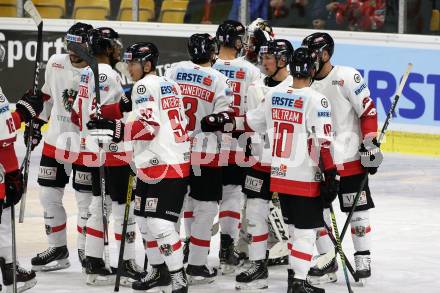 Eishockey Laenderspiel. Oesterreich gegen Norwegen. Jubel  (Oesterreich). Klagenfurt, am 7.2.2020.
Foto: Kuess
www.qspictures.net

---
pressefotos, pressefotografie, kuess, qs, qspictures, sport, bild, bilder, bilddatenbank
