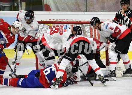 Eishockey Laenderspiel. Oesterreich gegen Norwegen.  Markus Schlacher, Stefan Gaffal, Bernhard Starkbaum, Lukas Schreier (Oesterreich), Magnnus Brekke Henriksen  (Norwegen). Klagenfurt, am 7.2.2020.
Foto: Kuess
www.qspictures.net

---
pressefotos, pressefotografie, kuess, qs, qspictures, sport, bild, bilder, bilddatenbank