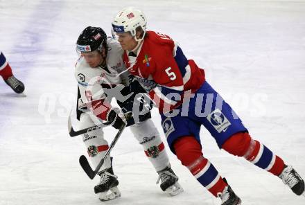 Eishockey Laenderspiel. Oesterreich gegen Norwegen. Stefan Gaffal, (Oesterreich), Erlend Lesund  (Norwegen). Klagenfurt, am 7.2.2020.
Foto: Kuess
www.qspictures.net

---
pressefotos, pressefotografie, kuess, qs, qspictures, sport, bild, bilder, bilddatenbank