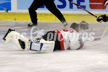 Eishockey Laenderspiel. Oesterreich gegen Norwegen. Bernhard Starkbaum (Oesterreich). Klagenfurt, am 7.2.2020.
Foto: Kuess
www.qspictures.net

---
pressefotos, pressefotografie, kuess, qs, qspictures, sport, bild, bilder, bilddatenbank