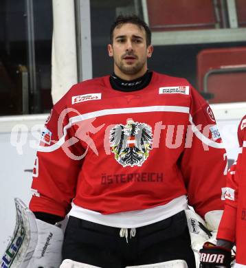Eishockey Laenderspiel. Oesterreich gegen Daenemark. Bernhard Starkbaum (Oesterreich). Klagenfurt, am 8.2.2020.
Foto: Kuess
www.qspictures.net

---
pressefotos, pressefotografie, kuess, qs, qspictures, sport, bild, bilder, bilddatenbank