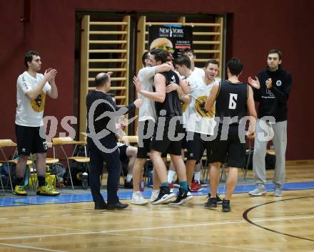 Basketball Zweite Liga 2019/2020. Grunddurchgang 21. Runde. KOS Celovec gegen  Woerthersee Piraten. Jubel (Piraten). Klagenfurt, am 8.2.2020.
Foto: Kuess
www.qspictures.net

---
pressefotos, pressefotografie, kuess, qs, qspictures, sport, bild, bilder, bilddatenbank
