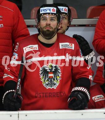 Eishockey Laenderspiel. Oesterreich gegen Daenemark. Peter Schneider (Oesterreich). Klagenfurt, am 8.2.2020.
Foto: Kuess
www.qspictures.net

---
pressefotos, pressefotografie, kuess, qs, qspictures, sport, bild, bilder, bilddatenbank