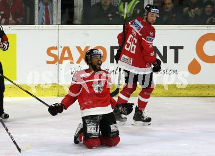 Eishockey Laenderspiel. Oesterreich gegen Daenemark. Torjubel Ali Wukovits, Mario Huber (Oesterreich). Klagenfurt, am 8.2.2020.
Foto: Kuess
www.qspictures.net

---
pressefotos, pressefotografie, kuess, qs, qspictures, sport, bild, bilder, bilddatenbank