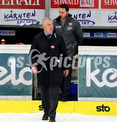 EBEL. Eishockey Bundesliga. VSV gegen Hydro Fehervar AV 19.  Trainer Rob Daum, Co-Trainer Marco Pewal (VSV). Villach, am 11.2.2020.
Foto: Kuess
www.qspictures.net
---
pressefotos, pressefotografie, kuess, qs, qspictures, sport, bild, bilder, bilddatenbank