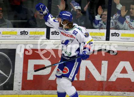 EBEL. Eishockey Bundesliga. VSV gegen Hydro Fehervar AV 19.  Torjubel Patrick Bjorkstrand (VSV). Villach, am 11.2.2020.
Foto: Kuess
www.qspictures.net
---
pressefotos, pressefotografie, kuess, qs, qspictures, sport, bild, bilder, bilddatenbank