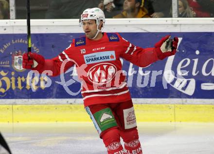 EBEL. Eishockey Bundesliga. KAC gegen	Moser Medical Graz99ers.  Torjubel Andrew Jacob Kozek (KAC). Klagenfurt, am 12.2.2020.
Foto: Kuess
www.qspictures.net

---
pressefotos, pressefotografie, kuess, qs, qspictures, sport, bild, bilder, bilddatenbank