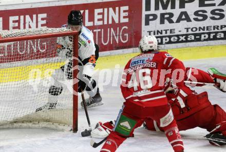 EBEL. Eishockey Bundesliga. KAC gegen	Moser Medical Graz99ers. David Madlener, Johannes Bischofberger, (KAC), Dominik Grafenthin   (Graz). Klagenfurt, am 12.2.2020.
Foto: Kuess
www.qspictures.net

---
pressefotos, pressefotografie, kuess, qs, qspictures, sport, bild, bilder, bilddatenbank