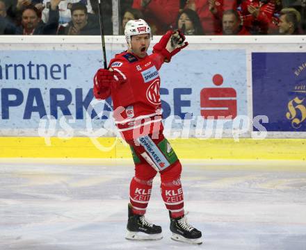 EBEL. Eishockey Bundesliga. KAC gegen	Moser Medical Graz99ers.  Torjubel Andrew Jacob Kozek (KAC). Klagenfurt, am 12.2.2020.
Foto: Kuess
www.qspictures.net

---
pressefotos, pressefotografie, kuess, qs, qspictures, sport, bild, bilder, bilddatenbank
