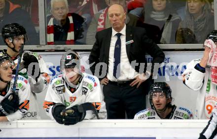 EBEL. Eishockey Bundesliga. KAC gegen	Moser Medical Graz99ers. Trainer Doug Mason   (Graz). Klagenfurt, am 12.2.2020.
Foto: Kuess
www.qspictures.net

---
pressefotos, pressefotografie, kuess, qs, qspictures, sport, bild, bilder, bilddatenbank