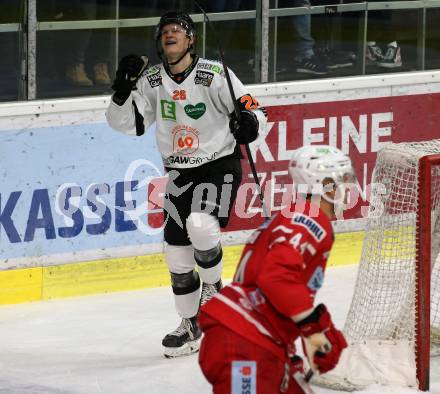 EBEL. Eishockey Bundesliga. KAC gegen	Moser Medical Graz99ers. Torjubel Dominik Grafenthin   (Graz). Klagenfurt, am 12.2.2020.
Foto: Kuess
www.qspictures.net

---
pressefotos, pressefotografie, kuess, qs, qspictures, sport, bild, bilder, bilddatenbank