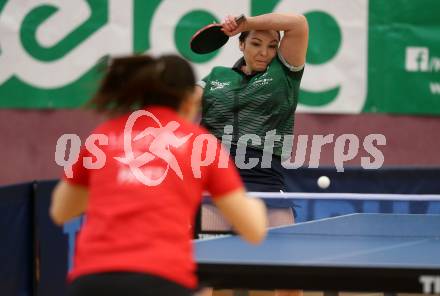 Tischtennis Europacup. TTC Villacher gegen LZ Froschberg. Liudmila Kiritsa (Villach), Denise Payet (Froschberg) . Villach, am 15.2.2020.
Foto: Kuess
www.qspictures.net

---
pressefotos, pressefotografie, kuess, qs, qspictures, sport, bild, bilder, bilddatenbank