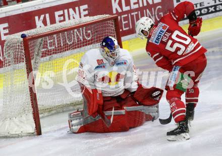 EBEL. Eishockey Bundesliga. KAC gegen	EC Red Bull Salzburg. Neal Matthew (KAC),  Herzog Lukas (Salzburg). Klagenfurt, am 18.2.2020.
Foto: Kuess
www.qspictures.net

---
pressefotos, pressefotografie, kuess, qs, qspictures, sport, bild, bilder, bilddatenbank