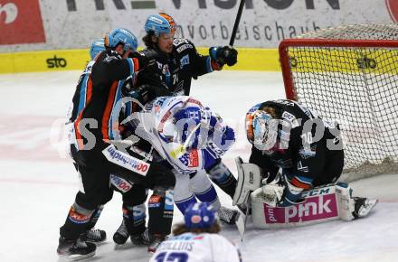 EBEL. Eishockey Bundesliga. VSV gegen EHC Liwest Black Wings Linz.   Anton Karlsson, (VSV), Raphael Wolf, Alexander Cijan, Josh Roach, David Kickert  (Linz). Villach, am 18.2.2020.
Foto: Kuess
www.qspictures.net
---
pressefotos, pressefotografie, kuess, qs, qspictures, sport, bild, bilder, bilddatenbank