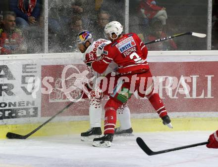 EBEL. Eishockey Bundesliga. KAC gegen	EC Red Bull Salzburg. Fischer David Joseph (KAC),  Raffl Thomas (Salzburg). Klagenfurt, am 18.2.2020.
Foto: Kuess
www.qspictures.net

---
pressefotos, pressefotografie, kuess, qs, qspictures, sport, bild, bilder, bilddatenbank