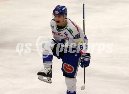 EBEL. Eishockey Bundesliga. VSV gegen EHC Liwest Black Wings Linz.   Torjubel Anton Karlsson (VSV). Villach, am 18.2.2020.
Foto: Kuess
www.qspictures.net
---
pressefotos, pressefotografie, kuess, qs, qspictures, sport, bild, bilder, bilddatenbank