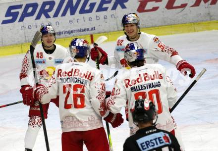 EBEL. Eishockey Bundesliga. KAC gegen	EC Red Bull Salzburg.  Varejcka Filip, Hochkofler Peter, Huber Paul,	Pallestrang Alexander (Salzburg). Klagenfurt, am 18.2.2020.
Foto: Kuess
www.qspictures.net

---
pressefotos, pressefotografie, kuess, qs, qspictures, sport, bild, bilder, bilddatenbank