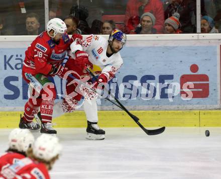 EBEL. Eishockey Bundesliga. KAC gegen	EC Red Bull Salzburg. Koch Thomas (KAC),  Herburger Raphael (Salzburg). Klagenfurt, am 18.2.2020.
Foto: Kuess
www.qspictures.net

---
pressefotos, pressefotografie, kuess, qs, qspictures, sport, bild, bilder, bilddatenbank