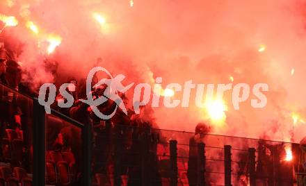 Fussball. 2. Liga. SK Austria Klagenfurt gegen SV Guntamatic Ried.  Fans Ried. Klagenfurt, am 21.2.2020.
Foto: Kuess
www.qspictures.net
---
pressefotos, pressefotografie, kuess, qs, qspictures, sport, bild, bilder, bilddatenbank