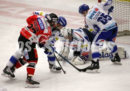 EBEL. Eishockey Bundesliga. VSV gegen HC Orli Znojmo.  Maxwell Brandon, Cundari Mark Anthony, Schmidt Kevin, (VSV), Svoboda Tomas (Znojmo). Villach, am 21.2.2020.
Foto: Kuess
www.qspictures.net
---
pressefotos, pressefotografie, kuess, qs, qspictures, sport, bild, bilder, bilddatenbank