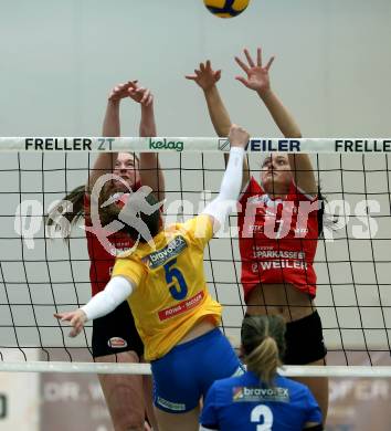 Volleyball. AVL. ATSC Kelag Wildcats Klagenfurt gegen VC Tirol. Lena Stockhammer, Nikolina Bajic (Wildcats). Klagenfurt, am 22.2.2020.
Foto: Kuess
---
pressefotos, pressefotografie, kuess, qs, qspictures, sport, bild, bilder, bilddatenbank