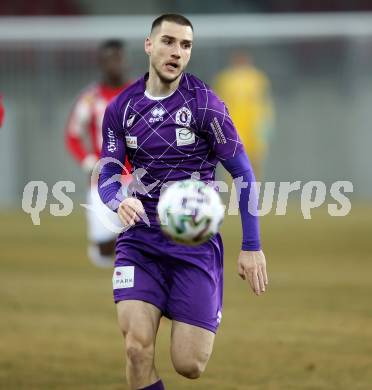 Fussball. 2. Liga. SK Austria Klagenfurt gegen SV Guntamatic Ried.  Petar Zubak (Klagenfurt). Klagenfurt, am 21.2.2020.
Foto: Kuess
www.qspictures.net
---
pressefotos, pressefotografie, kuess, qs, qspictures, sport, bild, bilder, bilddatenbank