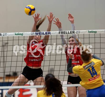 Volleyball. AVL. ATSC Kelag Wildcats Klagenfurt gegen VC Tirol. Jaelyn Keene, Ana Bajic (Wildcats). Klagenfurt, am 22.2.2020.
Foto: Kuess
---
pressefotos, pressefotografie, kuess, qs, qspictures, sport, bild, bilder, bilddatenbank
