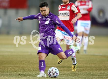 Fussball. 2. Liga. SK Austria Klagenfurt gegen SV Guntamatic Ried.  Maximiliano Moreira Romero (Klagenfurt). Klagenfurt, am 21.2.2020.
Foto: Kuess
www.qspictures.net
---
pressefotos, pressefotografie, kuess, qs, qspictures, sport, bild, bilder, bilddatenbank