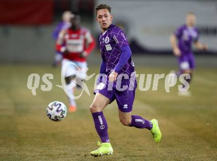 Fussball. 2. Liga. SK Austria Klagenfurt gegen SV Guntamatic Ried.  Oliver Markoutz (Klagenfurt). Klagenfurt, am 21.2.2020.
Foto: Kuess
www.qspictures.net
---
pressefotos, pressefotografie, kuess, qs, qspictures, sport, bild, bilder, bilddatenbank