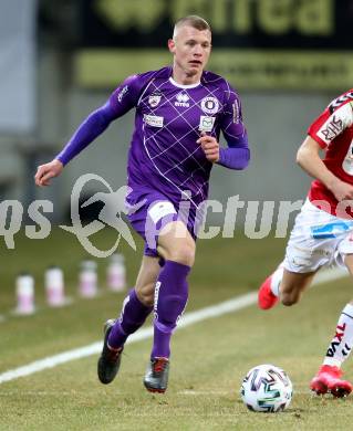 Fussball. 2. Liga. SK Austria Klagenfurt gegen SV Guntamatic Ried.  Florian Freissegger (Klagenfurt). Klagenfurt, am 21.2.2020.
Foto: Kuess
www.qspictures.net
---
pressefotos, pressefotografie, kuess, qs, qspictures, sport, bild, bilder, bilddatenbank
