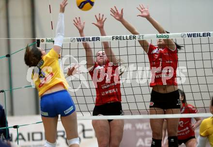 Volleyball. AVL. ATSC Kelag Wildcats Klagenfurt gegen VC Tirol. Lena Stockhammer, Nikolina Bajic (Wildcats). Klagenfurt, am 22.2.2020.
Foto: Kuess
---
pressefotos, pressefotografie, kuess, qs, qspictures, sport, bild, bilder, bilddatenbank