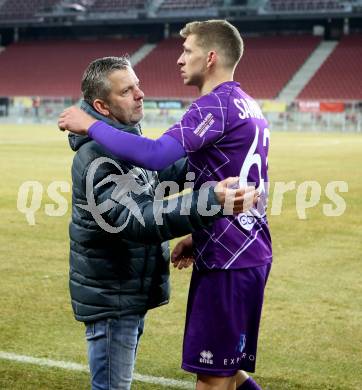 Fussball. 2. Liga. SK Austria Klagenfurt gegen SV Guntamatic Ried.  Matthias Imhof, Ivan Saravanja (Klagenfurt). Klagenfurt, am 21.2.2020.
Foto: Kuess
www.qspictures.net
---
pressefotos, pressefotografie, kuess, qs, qspictures, sport, bild, bilder, bilddatenbank