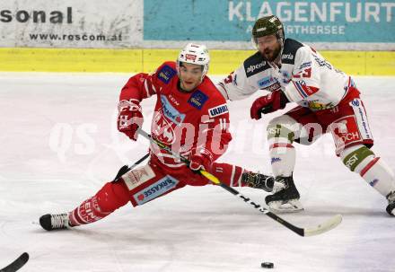 EBEL. Eishockey Bundesliga. KAC gegen	HCB Suedtirol Alperia. Lukas Haudum, (KAC), Stefano Marchetti   (Bozen). Klagenfurt, am 27.2.2020.
Foto: Kuess
www.qspictures.net

---
pressefotos, pressefotografie, kuess, qs, qspictures, sport, bild, bilder, bilddatenbank