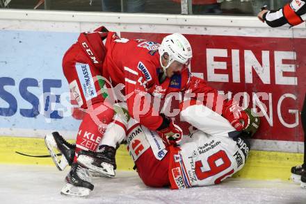 EBEL. Eishockey Bundesliga. KAC gegen	HCB Suedtirol Alperia. Adam Comrie, (KAC),  Daniel Frank  (Bozen). Klagenfurt, am 27.2.2020.
Foto: Kuess
www.qspictures.net

---
pressefotos, pressefotografie, kuess, qs, qspictures, sport, bild, bilder, bilddatenbank