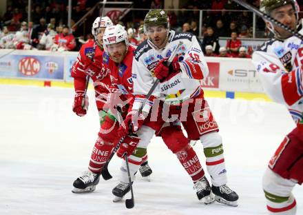 EBEL. Eishockey Bundesliga. KAC gegen	HCB Suedtirol Alperia. Thomas HUndertpfund, (KAC),  Anton Bernard  (Bozen). Klagenfurt, am 27.2.2020.
Foto: Kuess
www.qspictures.net

---
pressefotos, pressefotografie, kuess, qs, qspictures, sport, bild, bilder, bilddatenbank