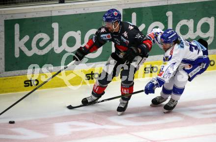 EBEL. Eishockey Bundesliga. VSV gegen 	HC TWK Innsbruck.  Martin Ulmer,  (VSV), Sacha Guimond (Innsbruck). Villach, am 29.2.2020.
Foto: Kuess
www.qspictures.net
---
pressefotos, pressefotografie, kuess, qs, qspictures, sport, bild, bilder, bilddatenbank