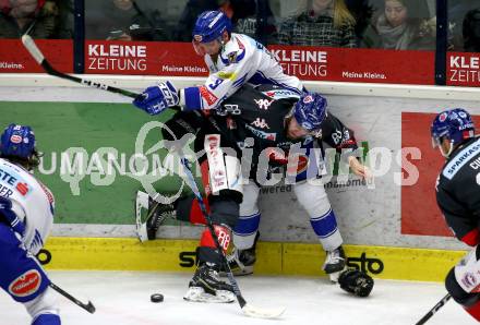 EBEL. Eishockey Bundesliga. VSV gegen 	HC TWK Innsbruck.  Kevin Schmidt,  (VSV), Miha Zajc (Innsbruck). Villach, am 29.2.2020.
Foto: Kuess
www.qspictures.net
---
pressefotos, pressefotografie, kuess, qs, qspictures, sport, bild, bilder, bilddatenbank