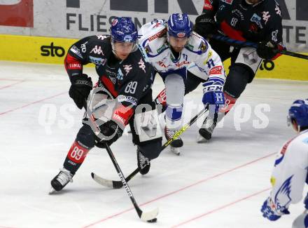 EBEL. Eishockey Bundesliga. VSV gegen 	HC TWK Innsbruck. Christof Wappis,  (VSV), Lukas Baer  (Innsbruck). Villach, am 29.2.2020.
Foto: Kuess
www.qspictures.net
---
pressefotos, pressefotografie, kuess, qs, qspictures, sport, bild, bilder, bilddatenbank
