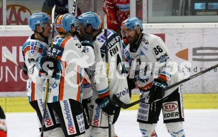 EBEL. Eishockey Bundesliga. KAC gegen	EHC Liwest Black Wings Linz. Torjubel  (Linz). Klagenfurt, am 4.3.2020.
Foto: Kuess
www.qspictures.net

---
pressefotos, pressefotografie, kuess, qs, qspictures, sport, bild, bilder, bilddatenbank