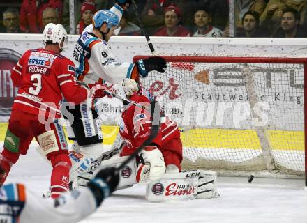 EBEL. Eishockey Bundesliga. KAC gegen	EHC Liwest Black Wings Linz.  Torjubel Rick Schofield   (Linz). Klagenfurt, am 4.3.2020.
Foto: Kuess
www.qspictures.net

---
pressefotos, pressefotografie, kuess, qs, qspictures, sport, bild, bilder, bilddatenbank
